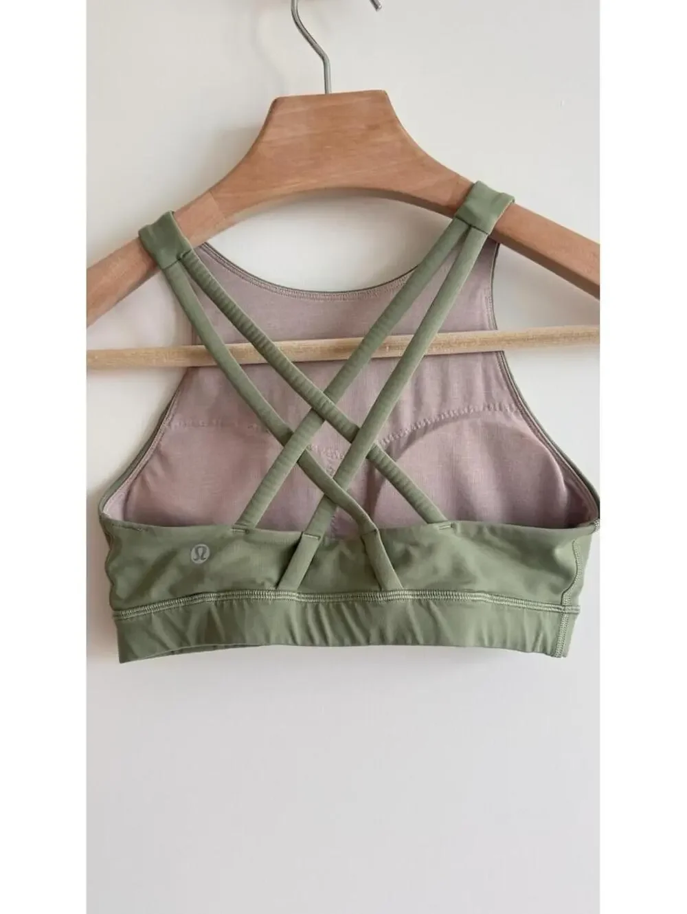 Lululemon Energy Bra Medium Support B-D Cups Green Size 6 Luxtreme
